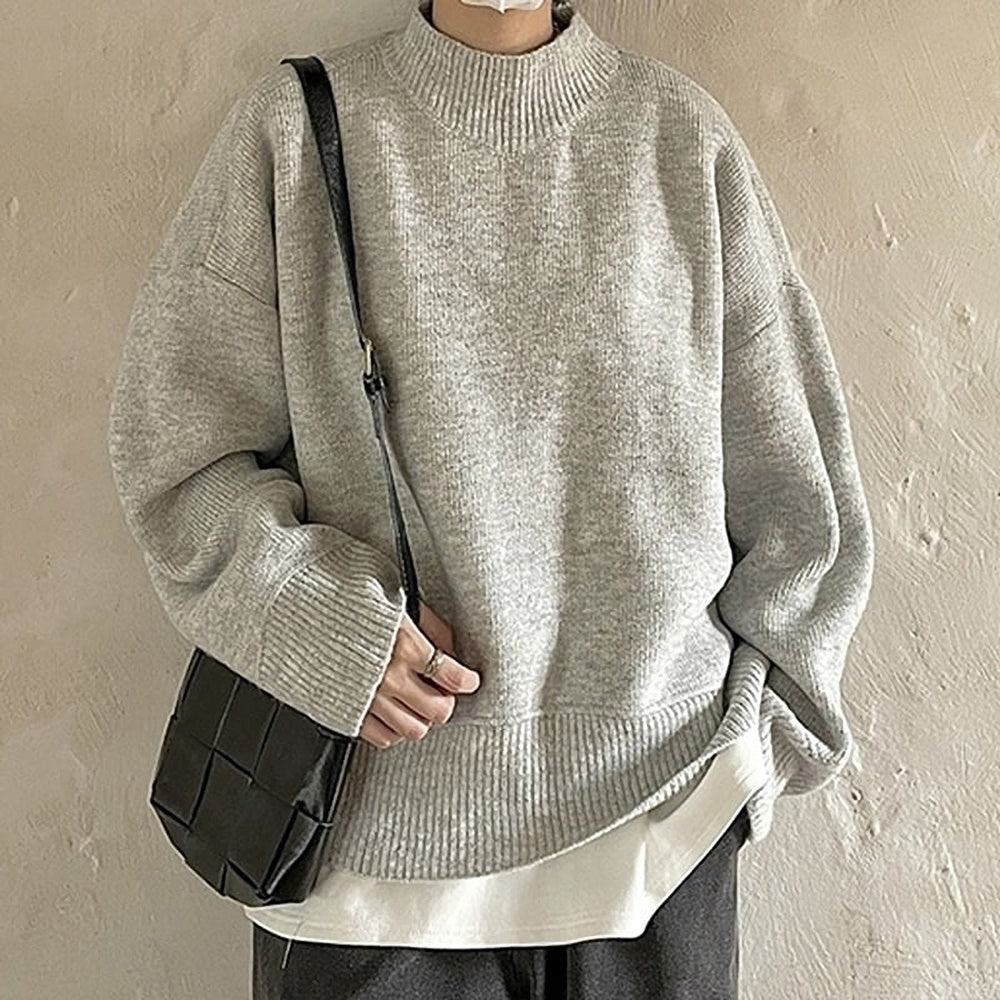 Middle neck knit tops HL2207