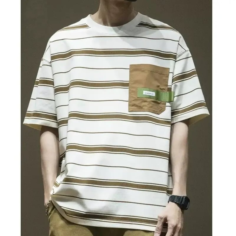 Round Neck Striped T-shirt HL2039