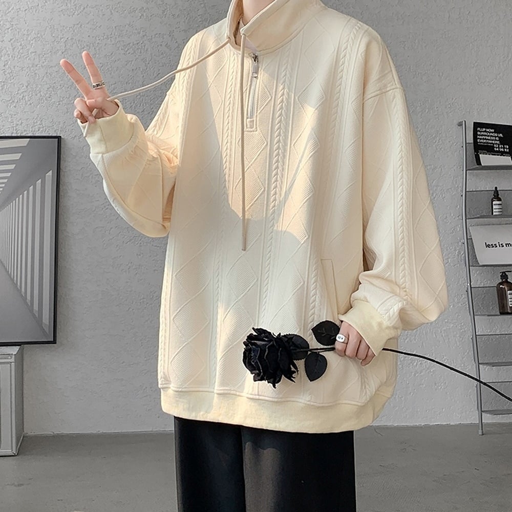 Half zip stand collar tops HL2293
