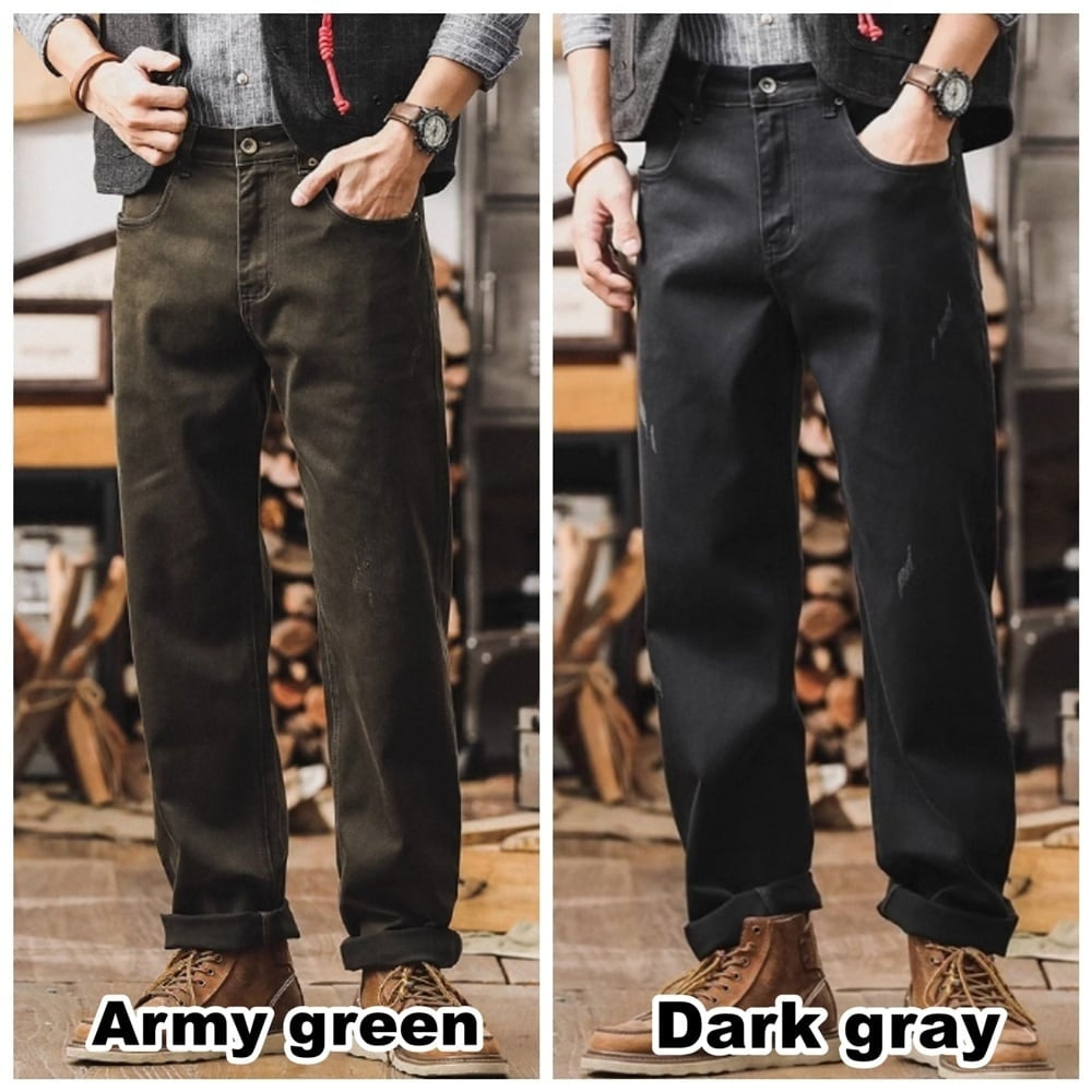 Retro style straight pants HL2377