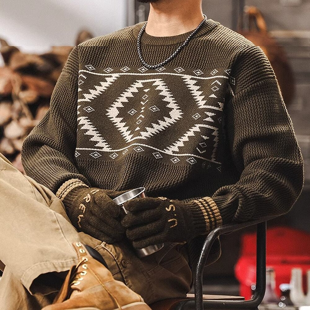 Native pattern sweater HL2401