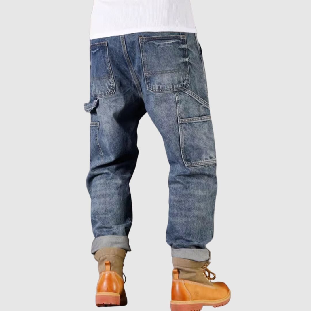 Washed Denim Straight Jeans HL1970
