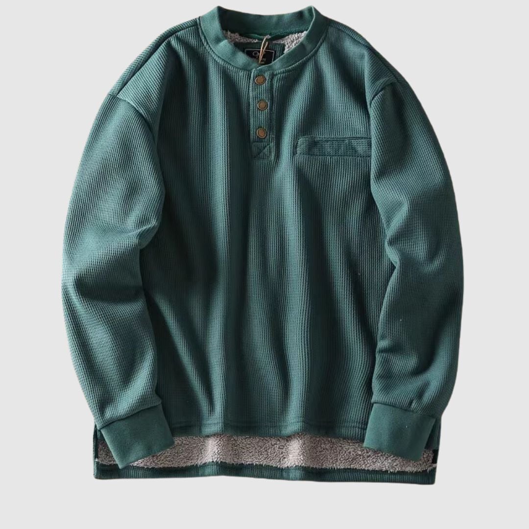 ヘンリーネックワッフルトップス HL1962