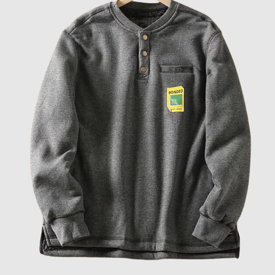 ヘンリーネックワッフルトップス HL1961