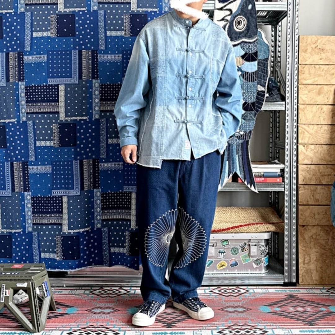 チャイニーズスタイルデニムシャツ HL1998