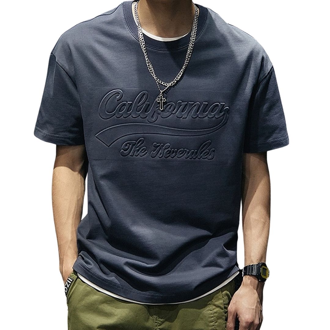 T-shirt with embossed logo design HL1554