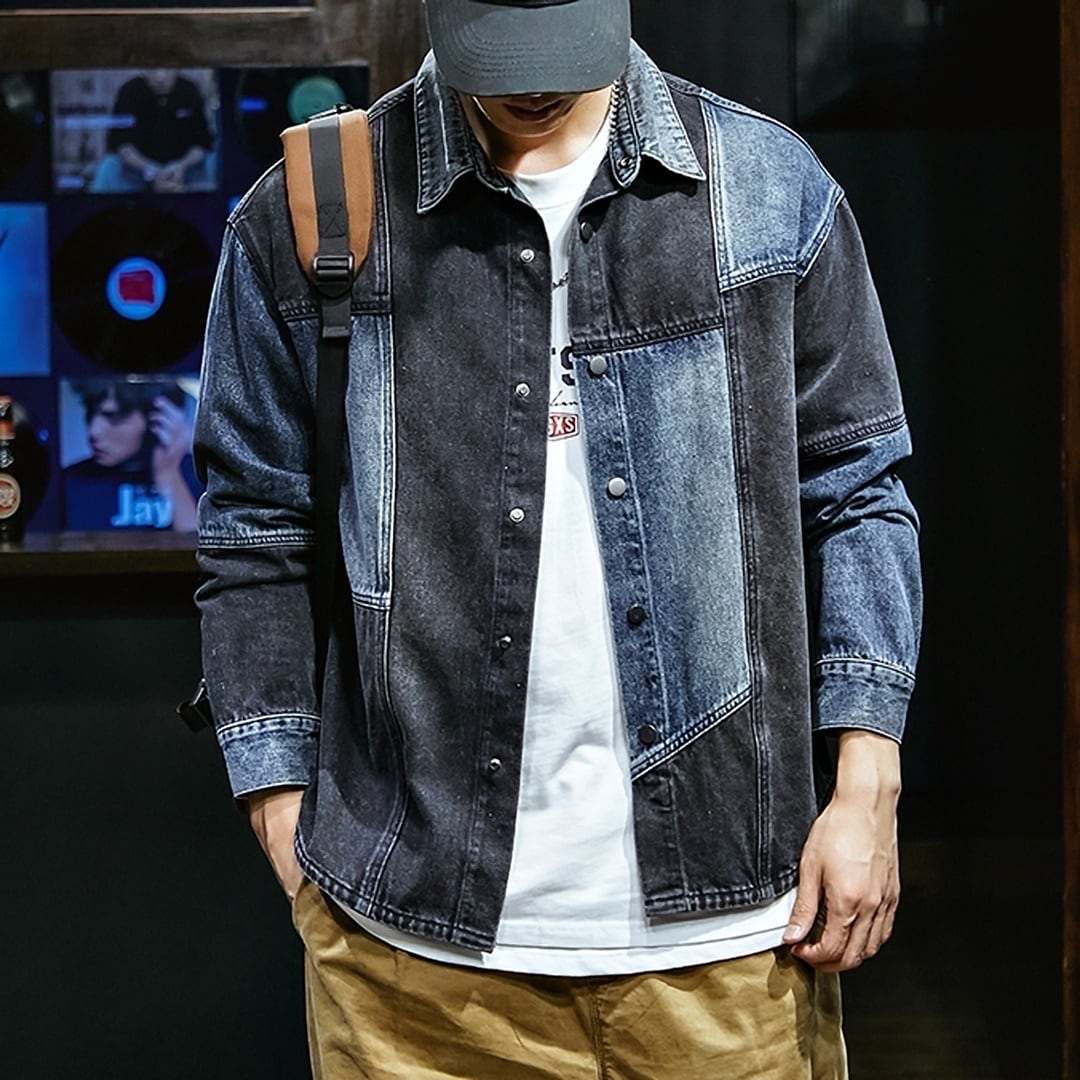 Patchwork Denim Shirt HL1940