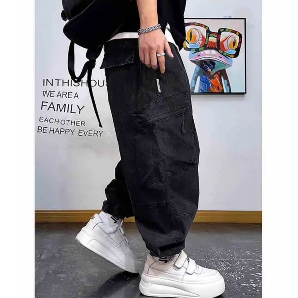 Multi-pocket loose pants HL2436