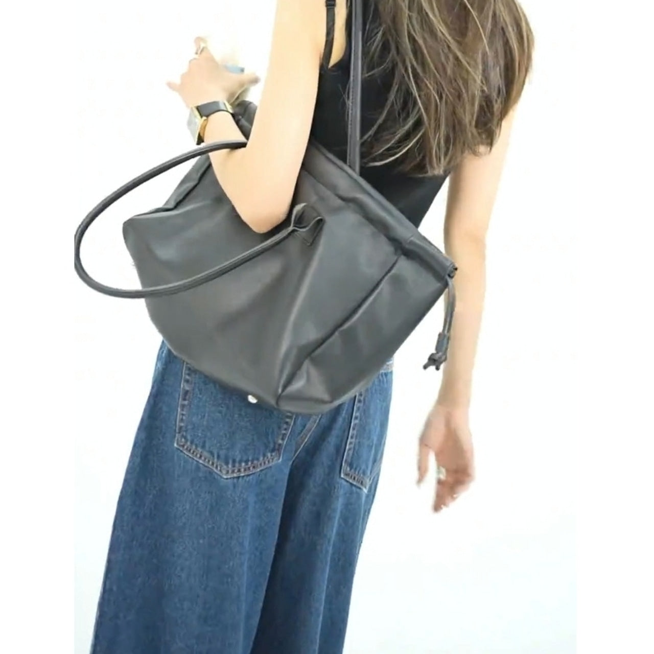 High slit denim jeans D0136