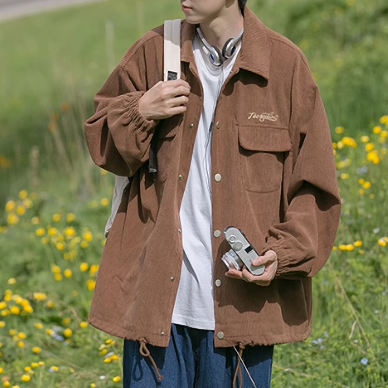 Corduroy loose jacket HL1848