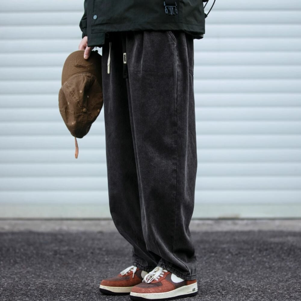 Wide leg casual denim pants HL2373