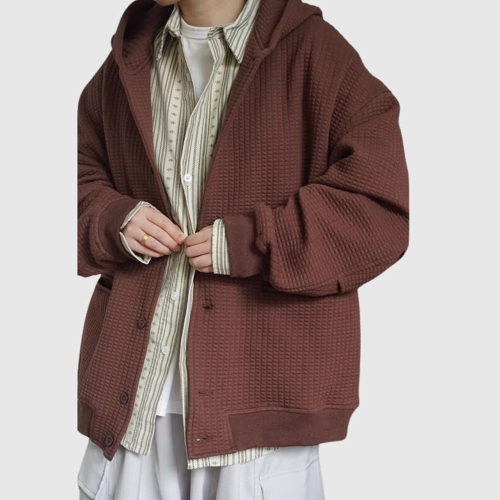 Waffle jacket with hood HL2204