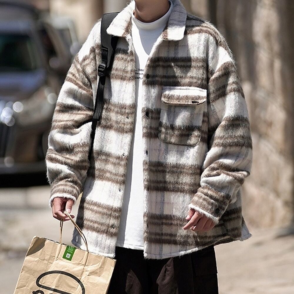 Plaid shirt jacket HL2302