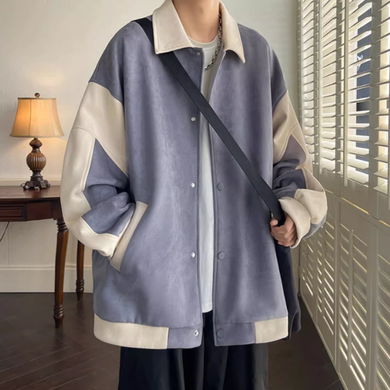 Bicolor suede jacket HL1849