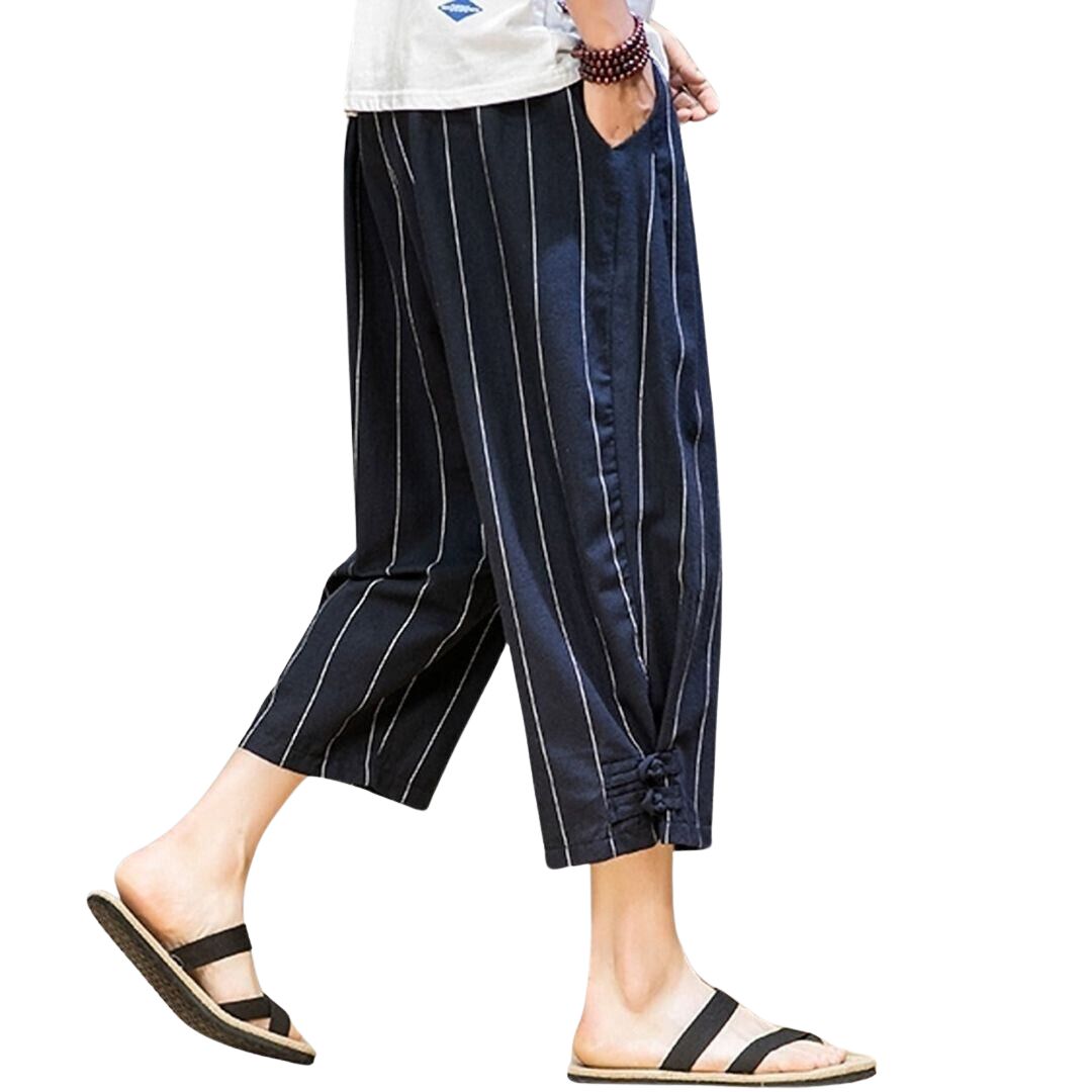 クロップド丈ストライプパンツ HL1752