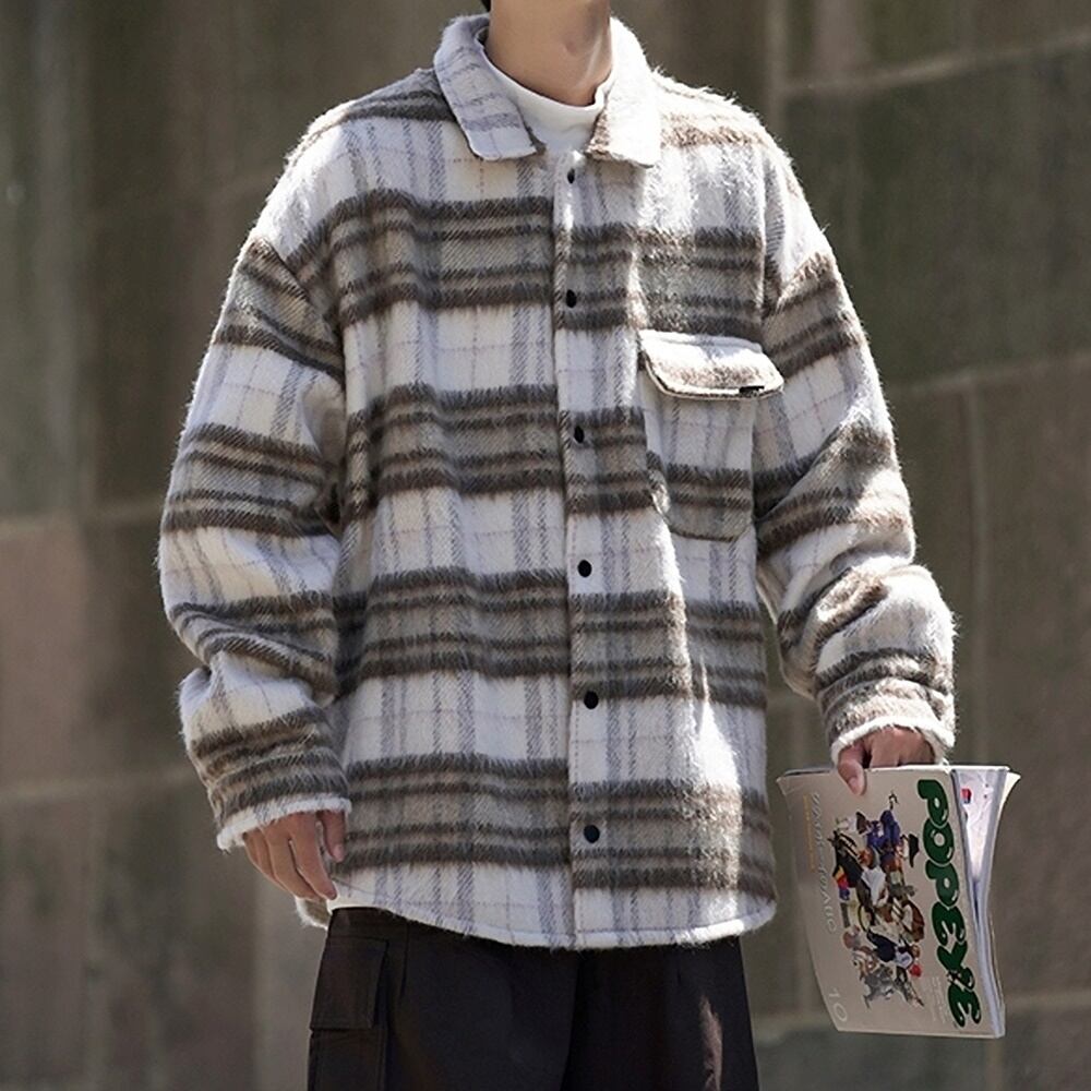 Plaid shirt jacket HL2302
