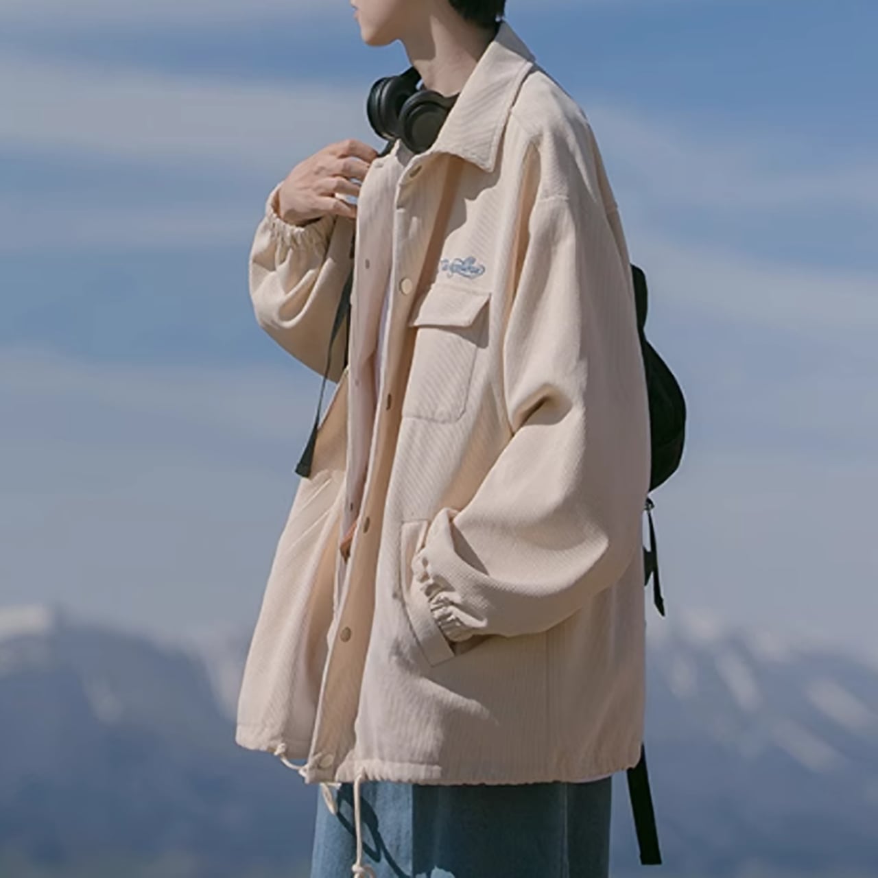 Corduroy loose jacket HL1848