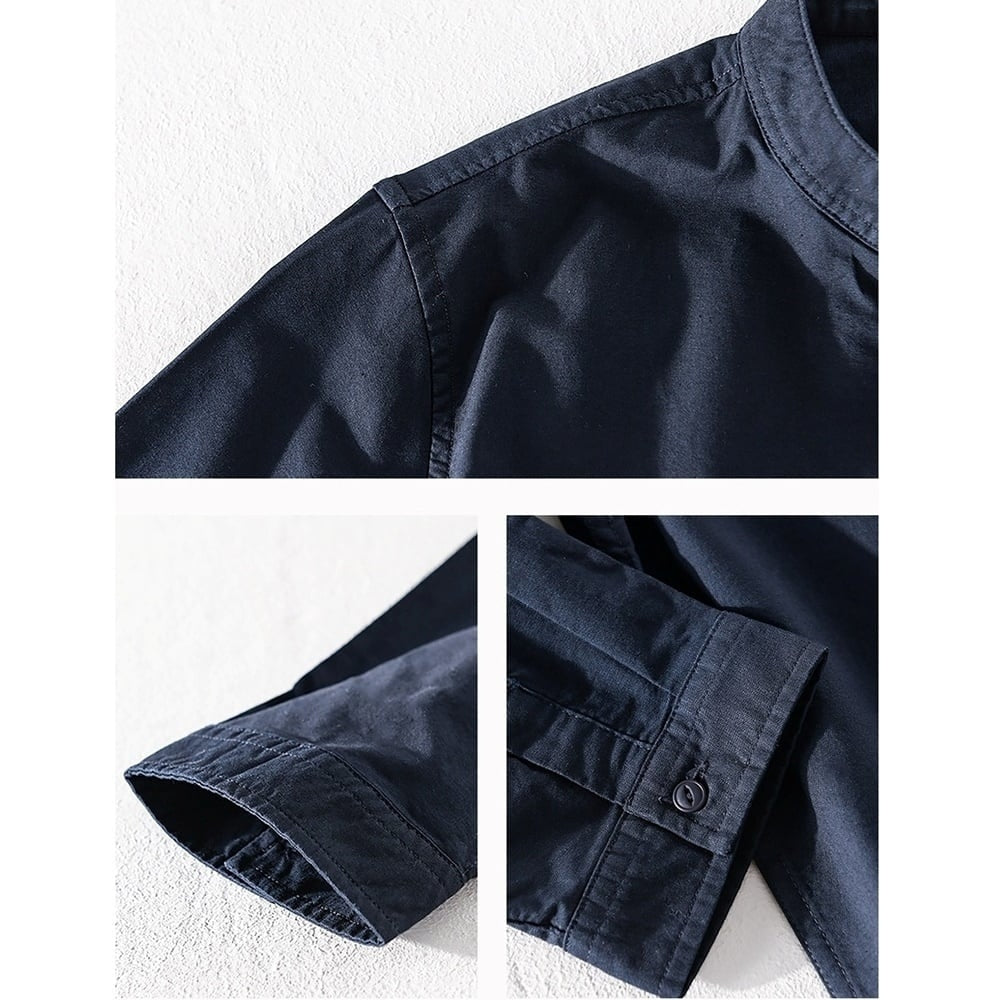 Collarless three-quarter sleeve shirt HL2353