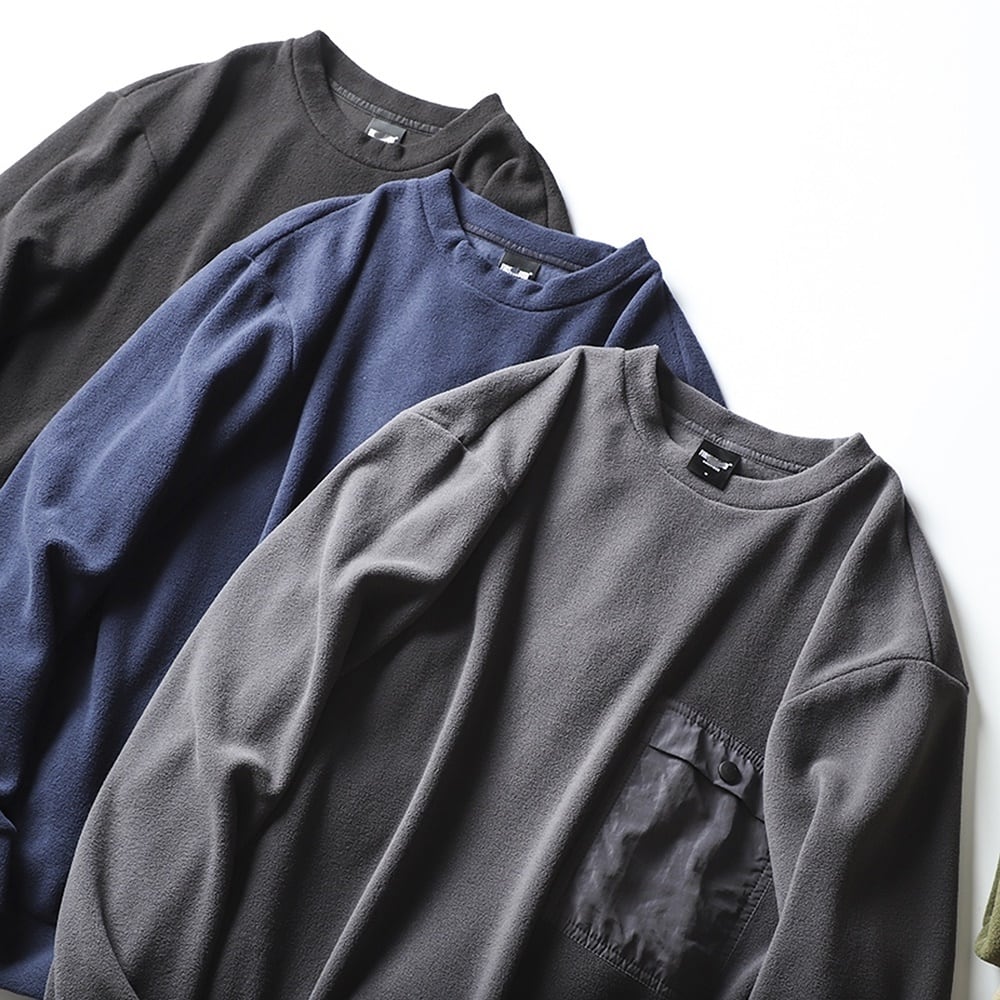 Crew neck fleece tops HL2314