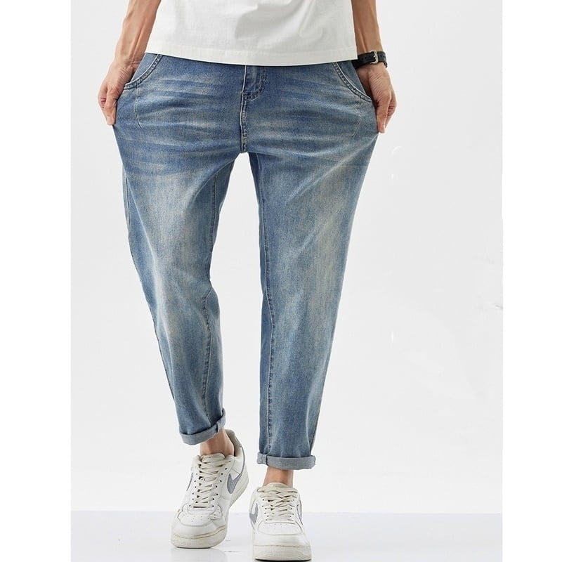 Cropped straight denim pants HL2211