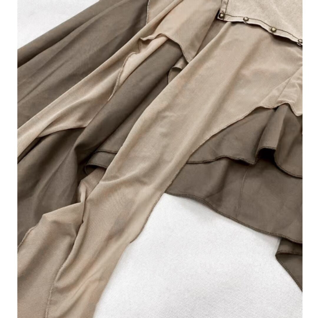 Irregular hem denim skirt E7050