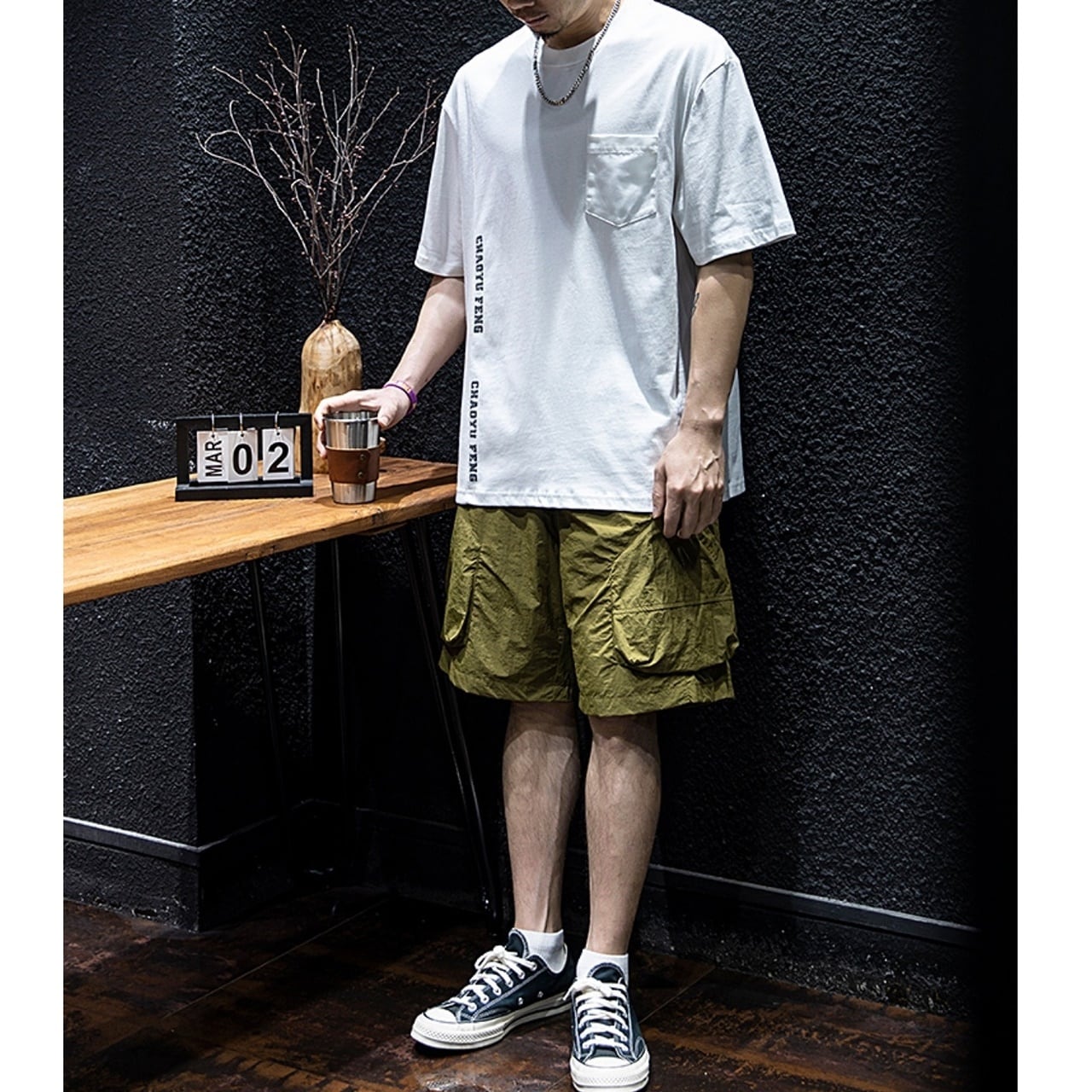 Round Neck Casual T-Shirt HL1725
