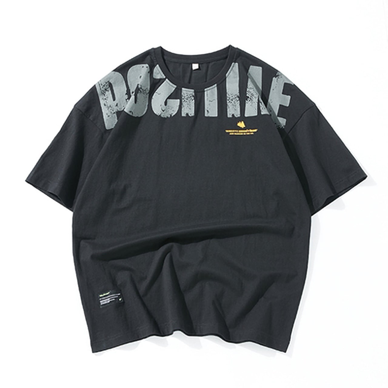 ラウンドネックプリントTシャツ HL1553