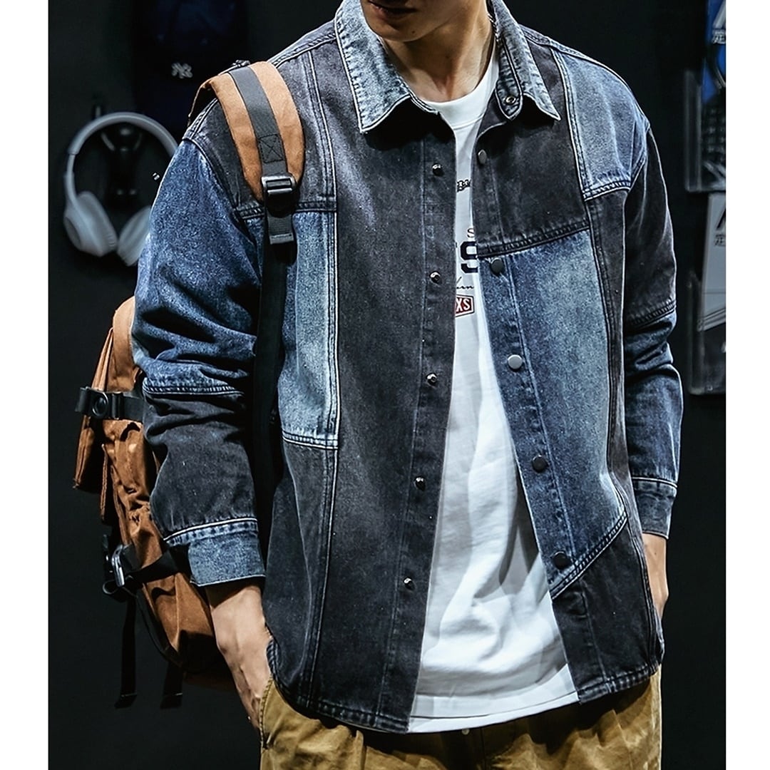 Patchwork Denim Shirt HL1940