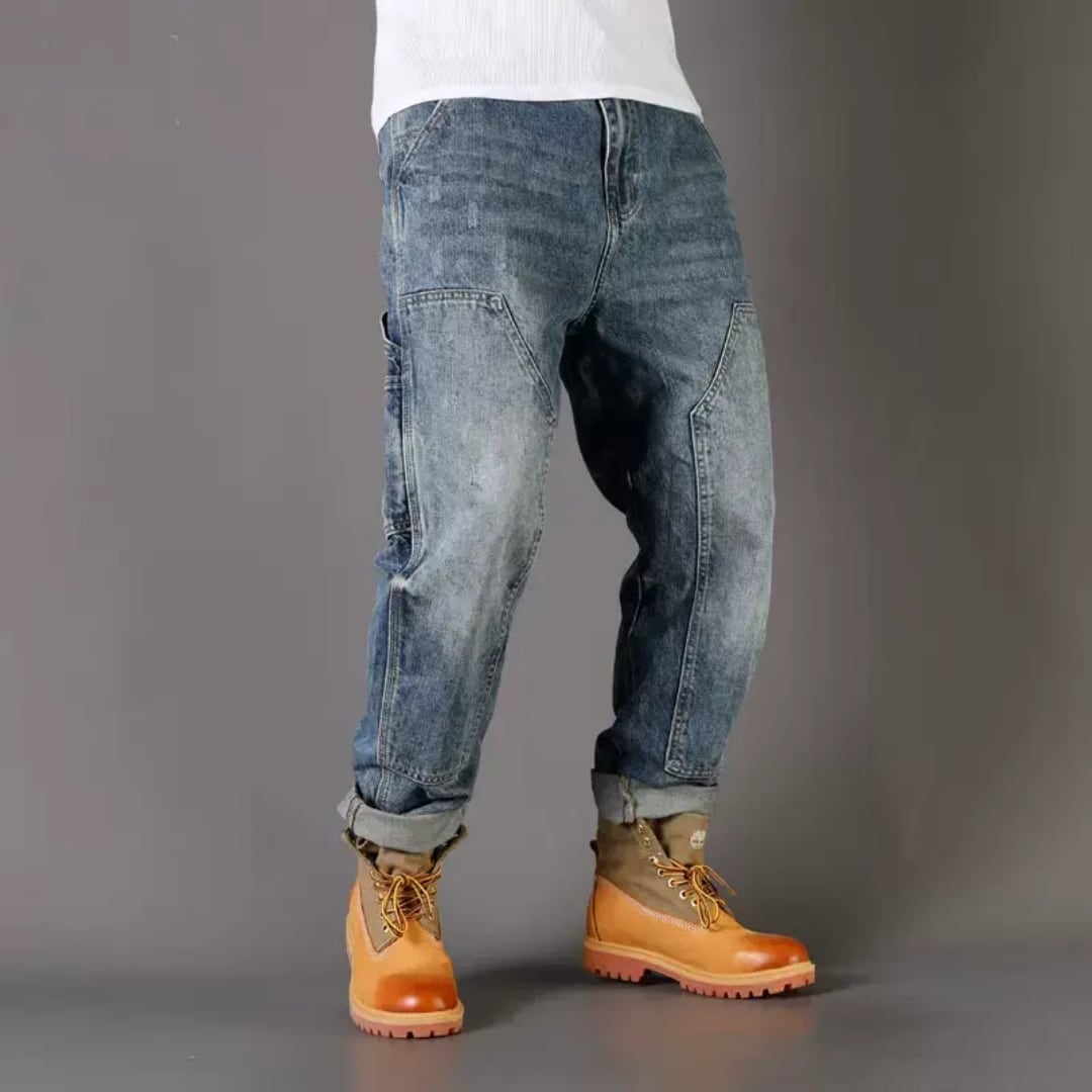 Washed Denim Straight Jeans HL1970