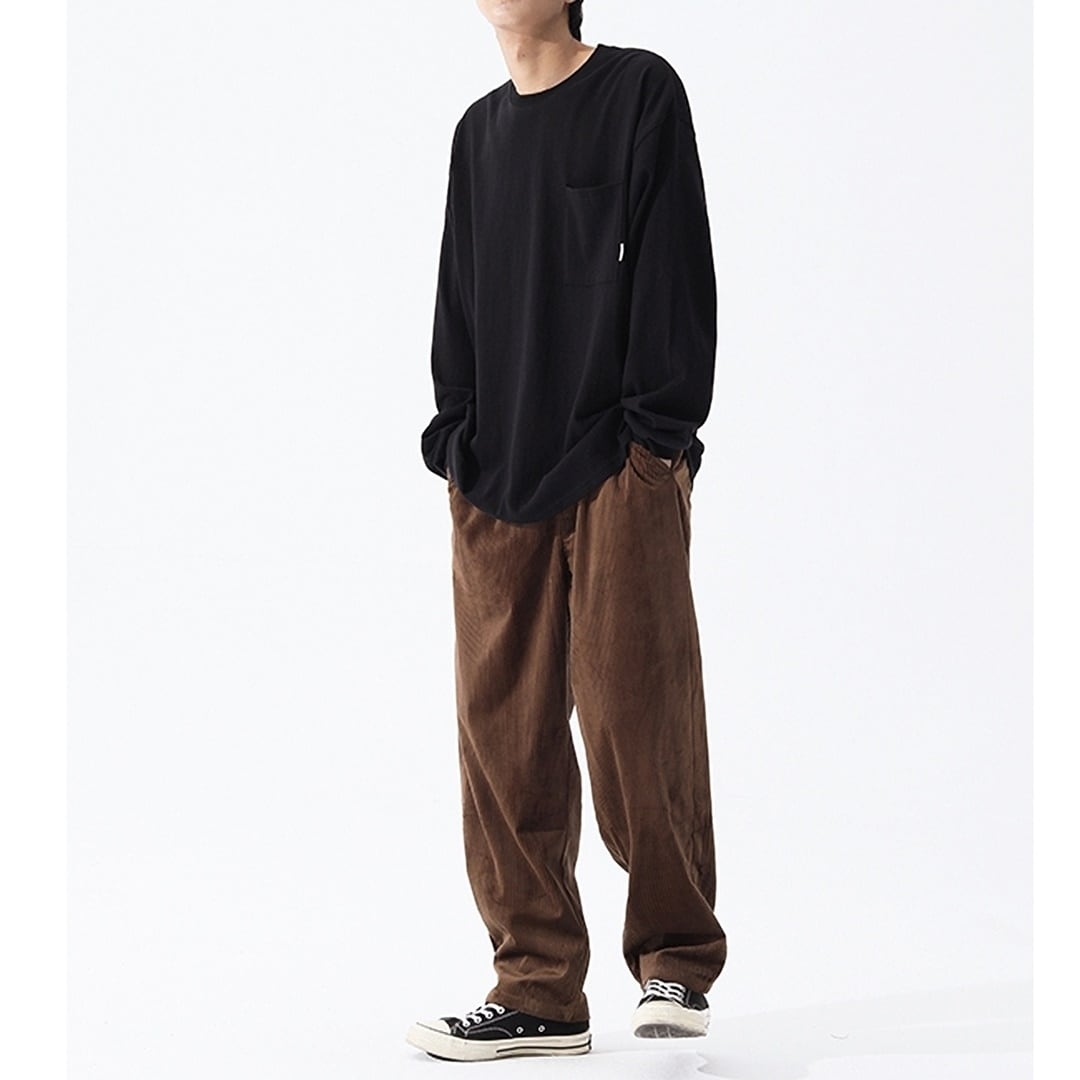 裏起毛ワイドレッグコーデュロイパンツ HL1967