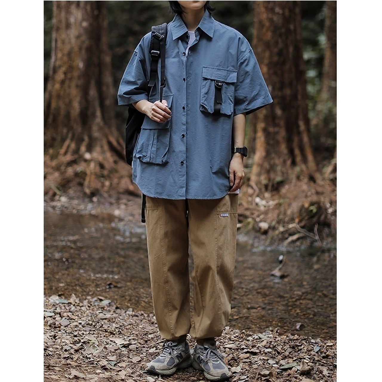 Multi-Pocket Short-Sleeve Shirt HL1608