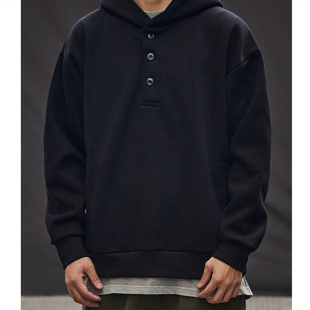 Henley neck hoodie HL2399