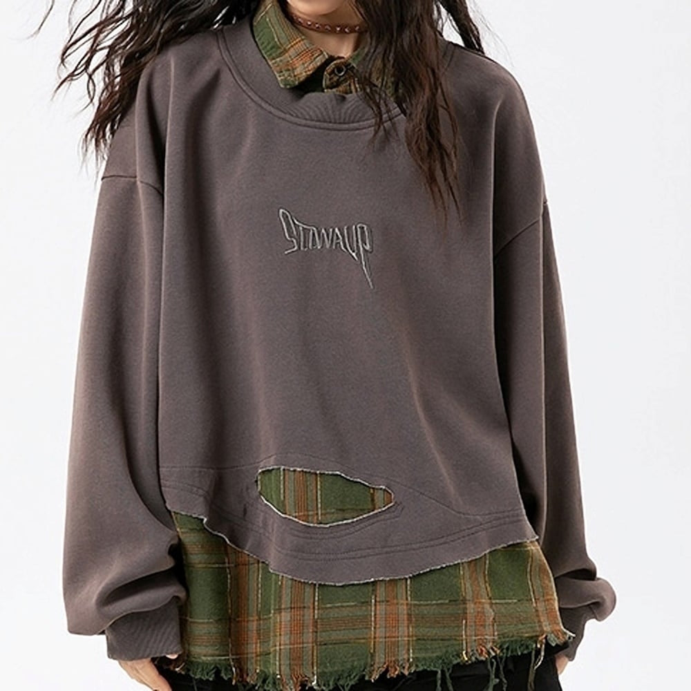 Faux layered damage tops HL2422