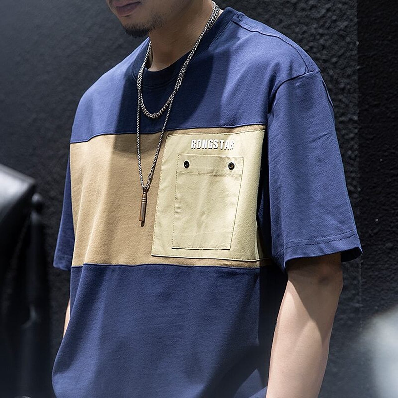 バイカラーラウンドネックTシャツ HL1781