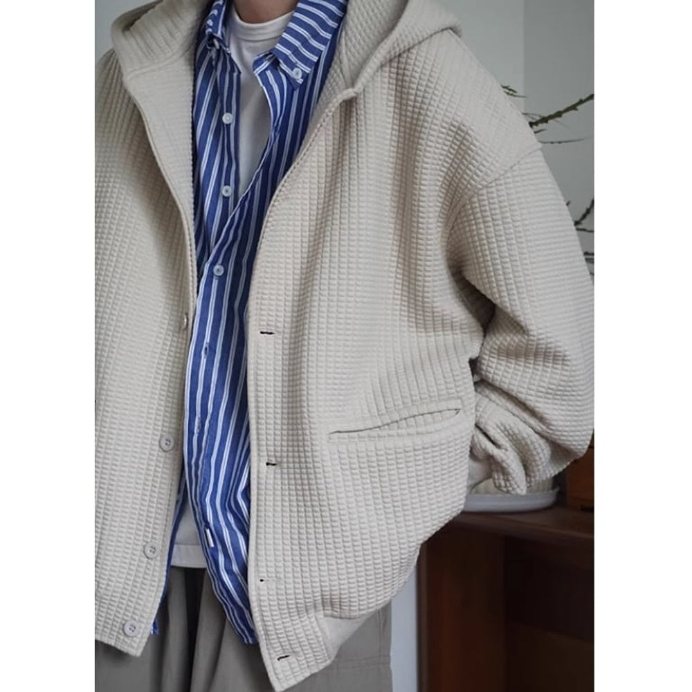 Waffle jacket with hood HL2204
