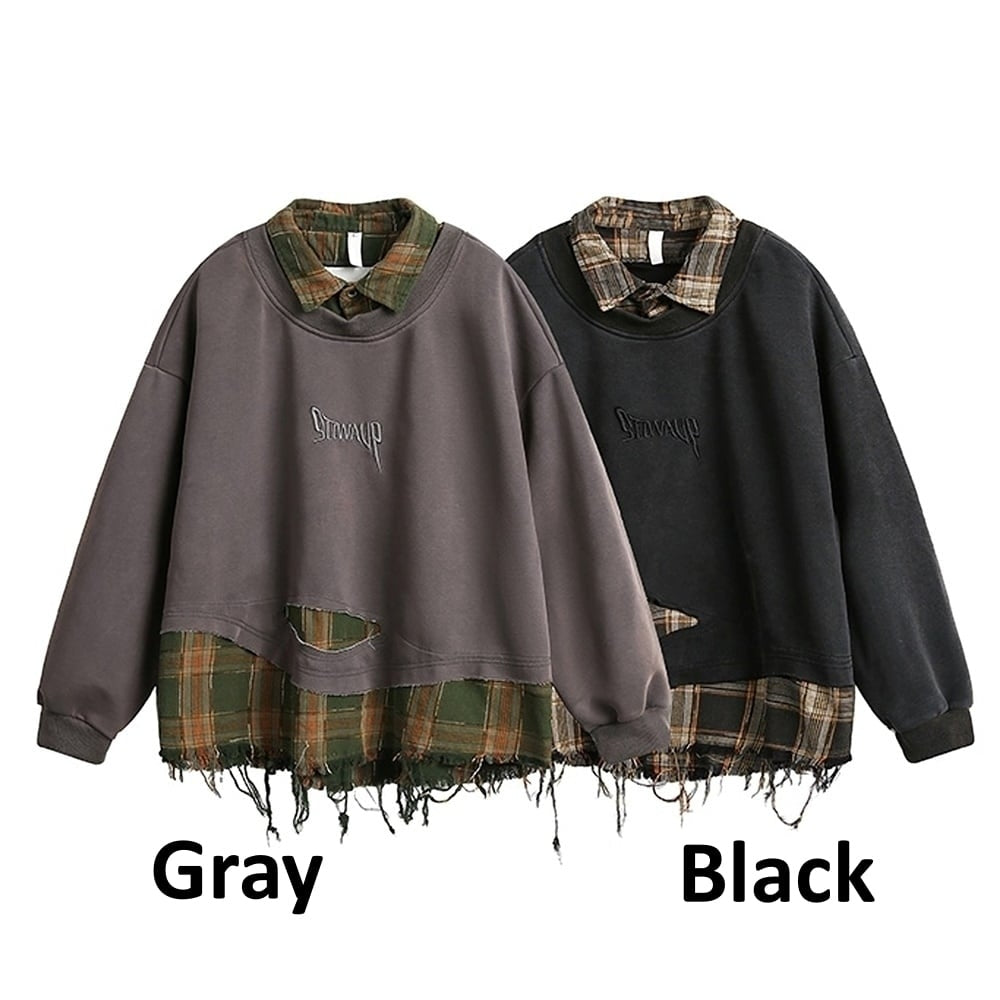 Faux layered damage tops HL2422
