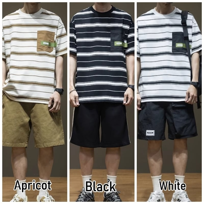 Round Neck Striped T-shirt HL2039