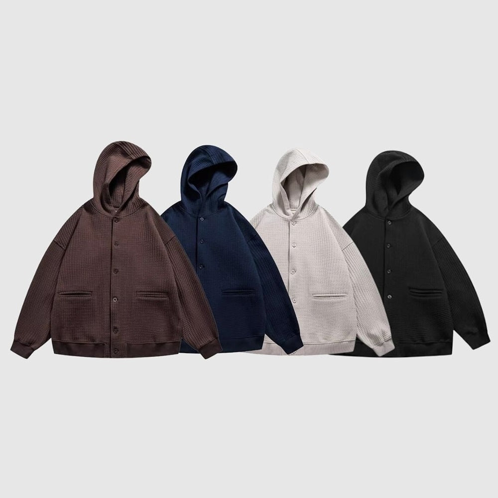 Waffle jacket with hood HL2204