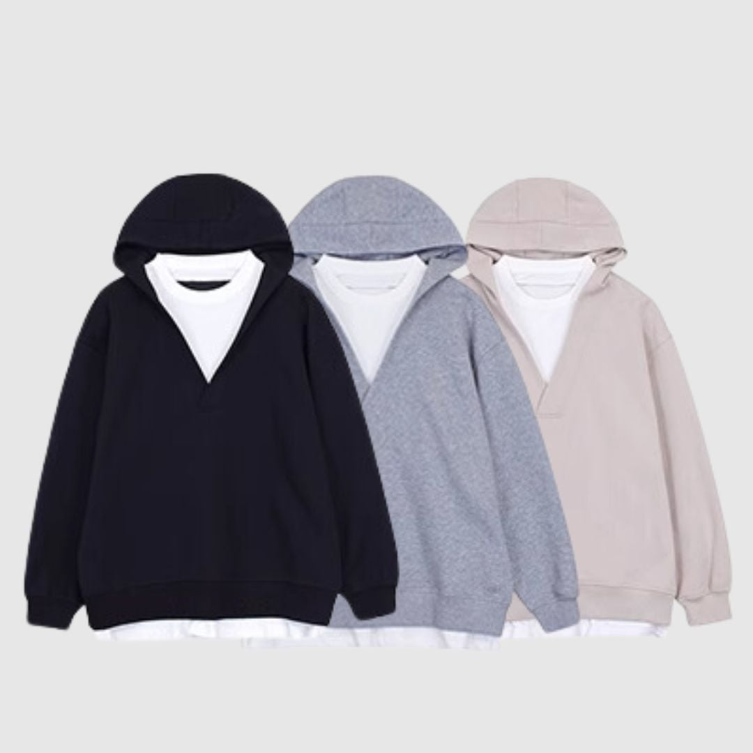 Faux layered hoodie HL2183