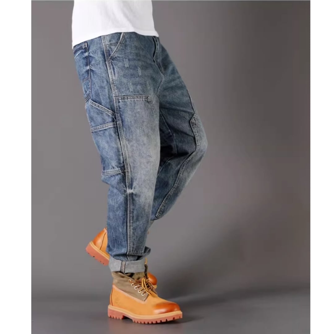 Washed Denim Straight Jeans HL1970