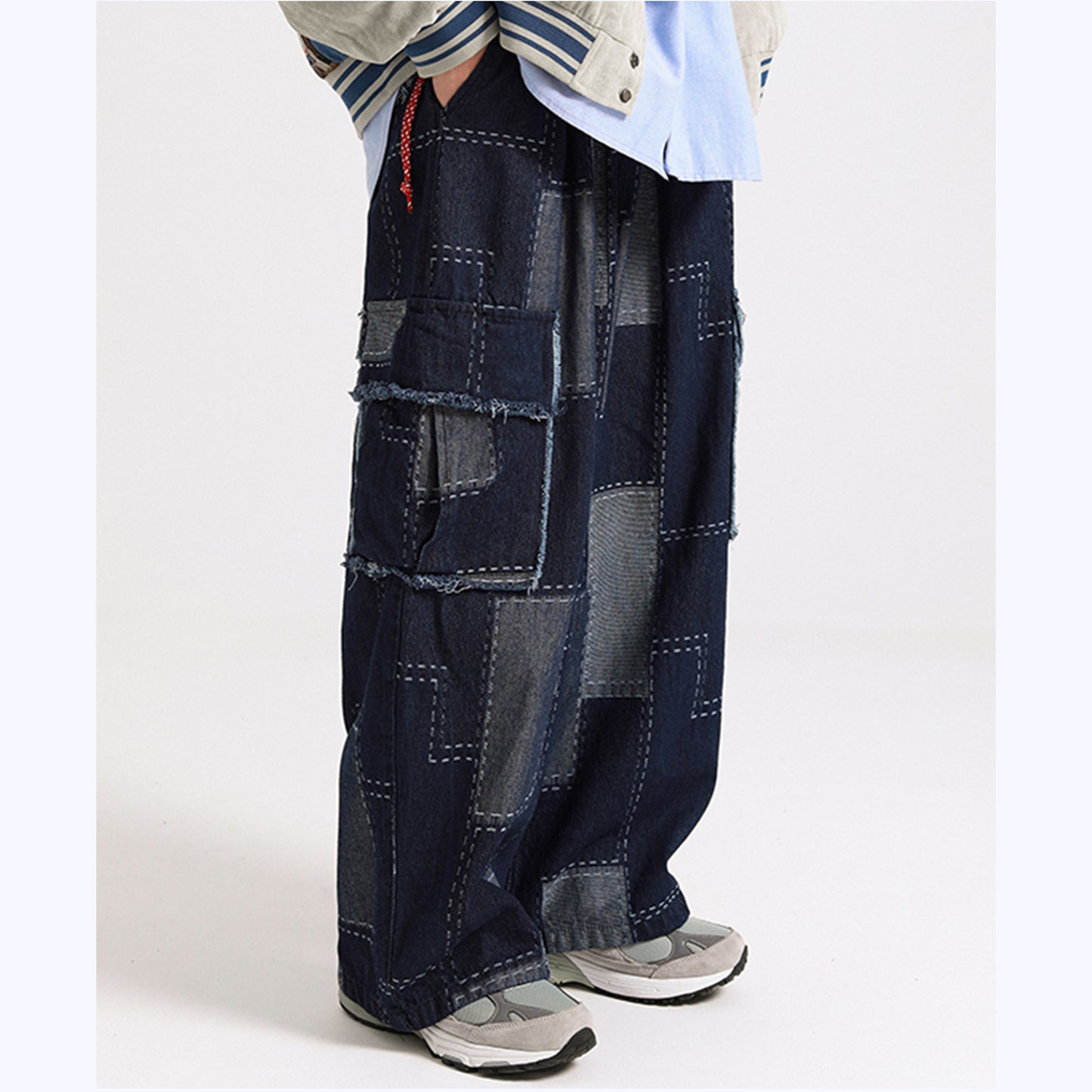 デニムパッチワークパンツ HL1190