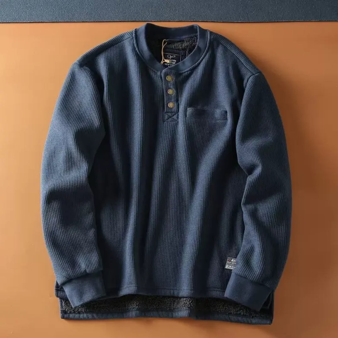 ヘンリーネックワッフルトップス HL1961