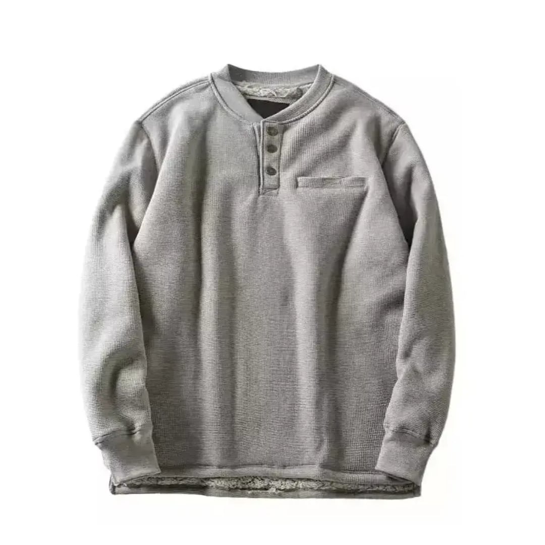 ヘンリーネックワッフルトップス HL1962