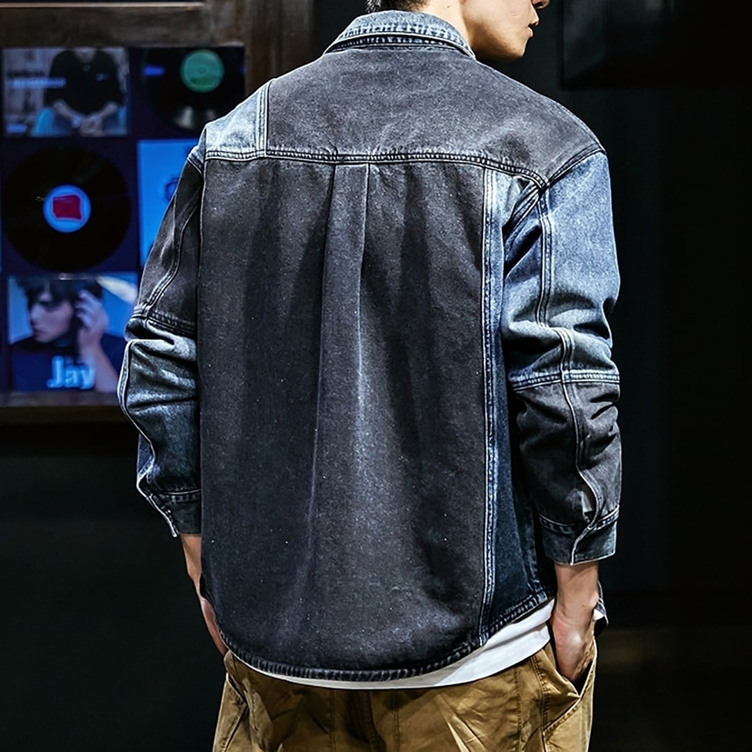 Patchwork Denim Shirt HL1940