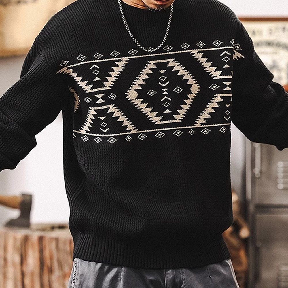 Native pattern sweater HL2401