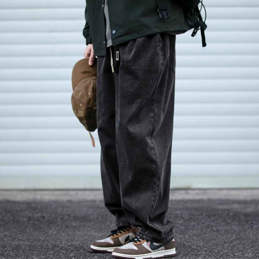 Wide leg casual denim pants HL2373