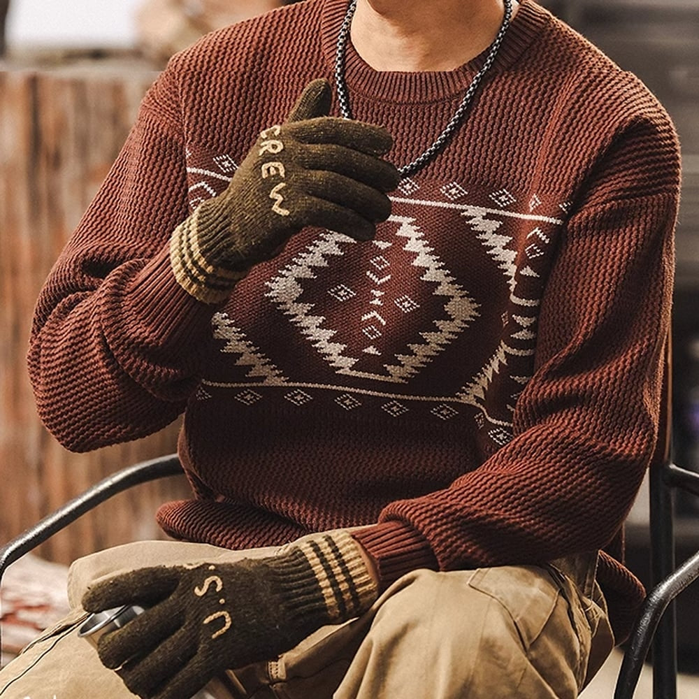 Native pattern sweater HL2401