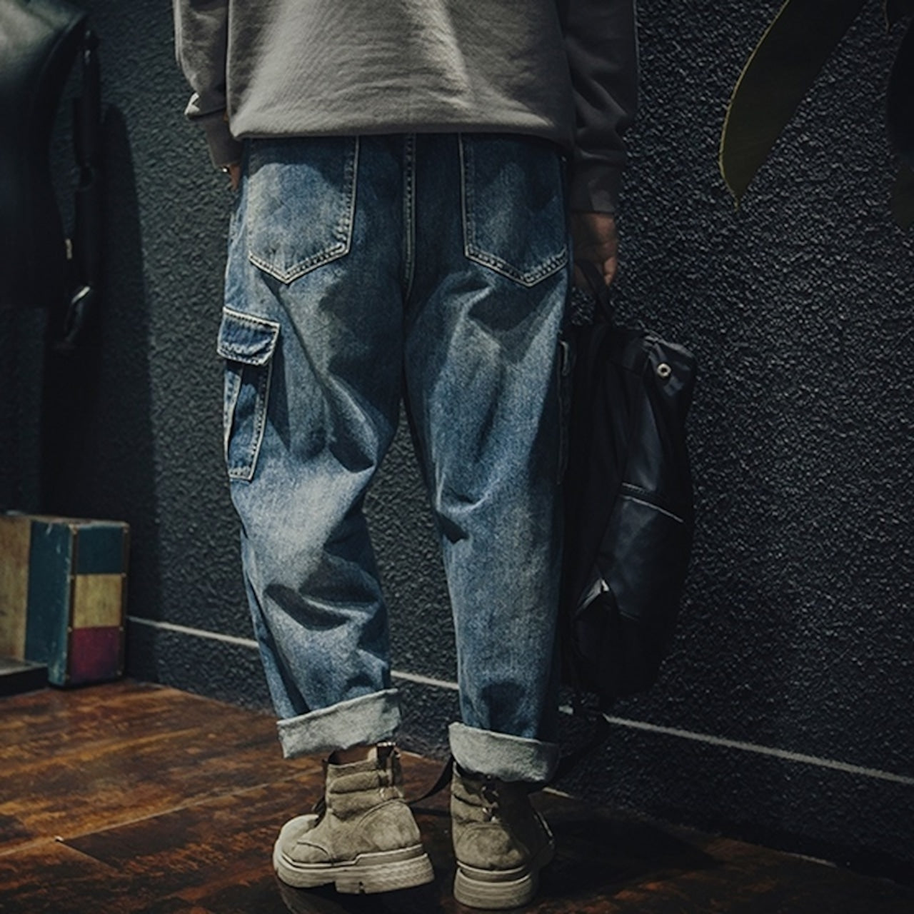Washed denim jeans HL1538
