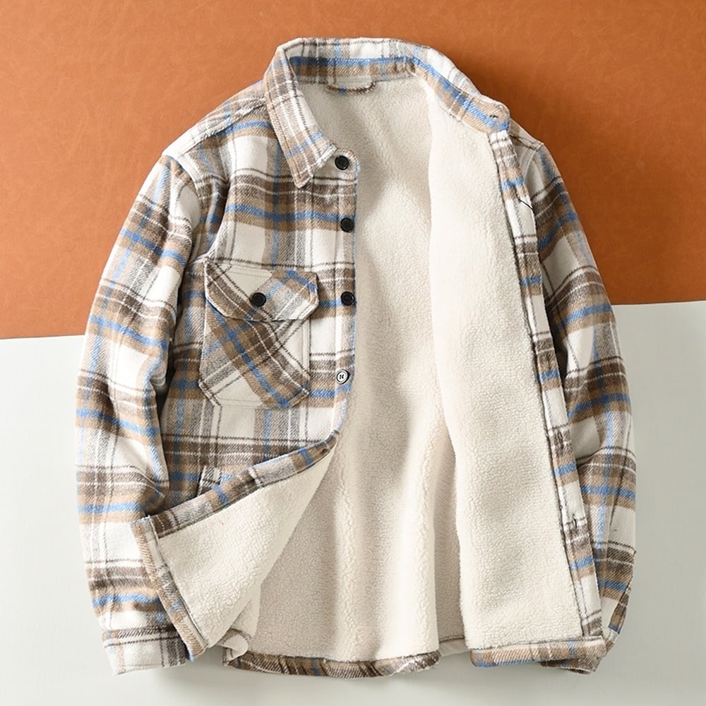 Fleece lining check shirt HL2318