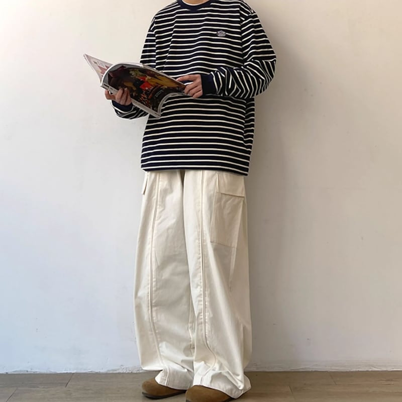 Loose straight pants HL2198